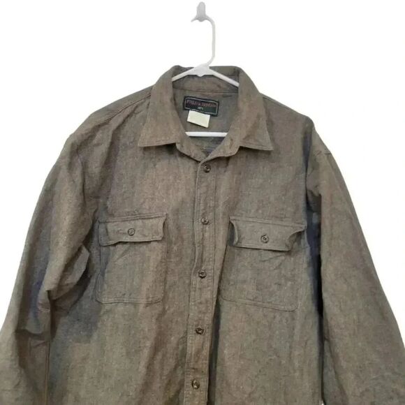 Field & Stream Men's Forest Green Cotton/Rayon Heavy Flannel Button Down Shirt o - Picture 2 of 10